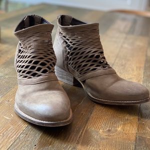 Rebels edgy laser cut ankle bootie